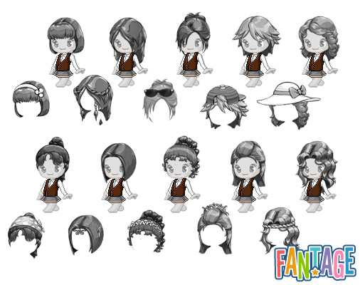 Fantage gave us some sketches of what some of the girls hair will look like.